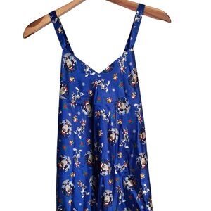 Vintage 1990s Looney Tunes Chemise Small Christmas Satin Taz Bugs Bunny Tweety